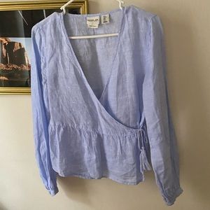 Rachel Zoe Light blue wrap blouse